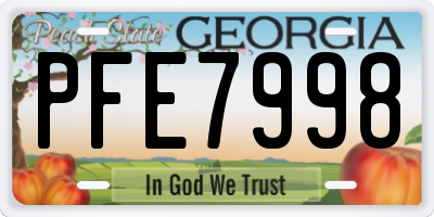 GA license plate PFE7998