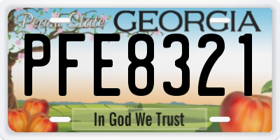 GA license plate PFE8321