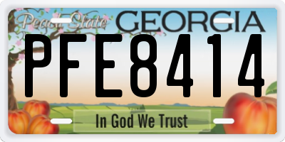 GA license plate PFE8414