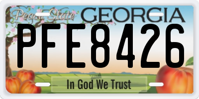 GA license plate PFE8426