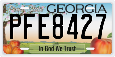 GA license plate PFE8427