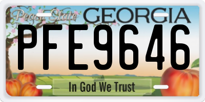 GA license plate PFE9646