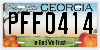 GA license plate PFF0414