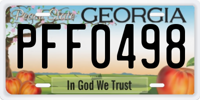 GA license plate PFF0498