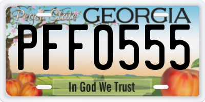 GA license plate PFF0555