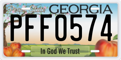 GA license plate PFF0574