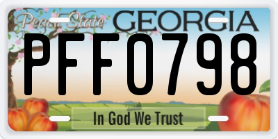 GA license plate PFF0798