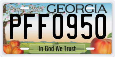 GA license plate PFF0950