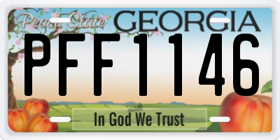 GA license plate PFF1146