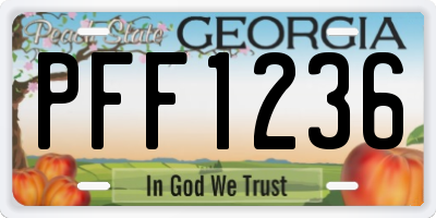 GA license plate PFF1236