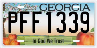 GA license plate PFF1339