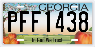 GA license plate PFF1438