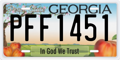 GA license plate PFF1451