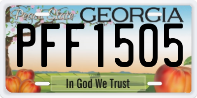 GA license plate PFF1505