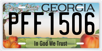 GA license plate PFF1506