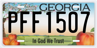 GA license plate PFF1507