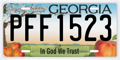 GA license plate PFF1523