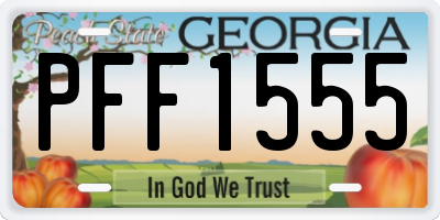 GA license plate PFF1555