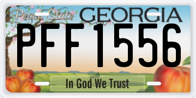 GA license plate PFF1556
