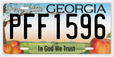 GA license plate PFF1596