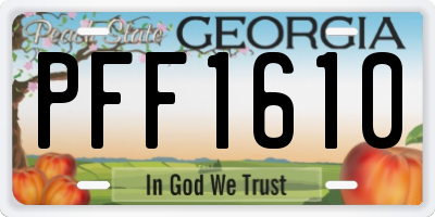 GA license plate PFF1610
