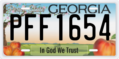 GA license plate PFF1654