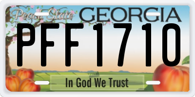 GA license plate PFF1710