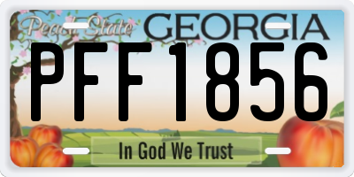 GA license plate PFF1856