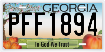 GA license plate PFF1894