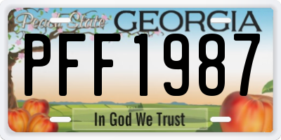 GA license plate PFF1987