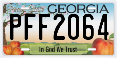 GA license plate PFF2064