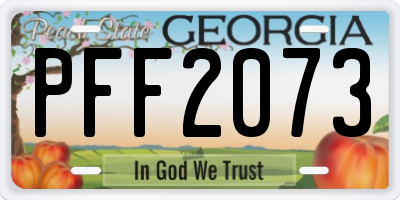 GA license plate PFF2073