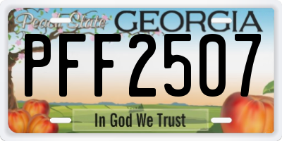 GA license plate PFF2507