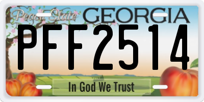GA license plate PFF2514