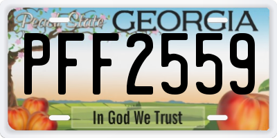 GA license plate PFF2559