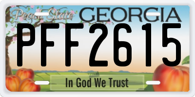 GA license plate PFF2615