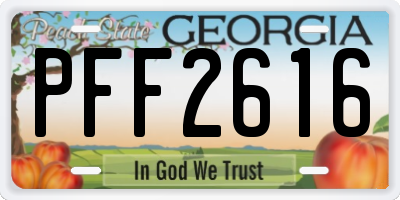 GA license plate PFF2616