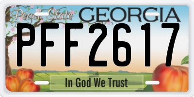GA license plate PFF2617