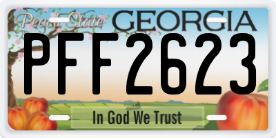 GA license plate PFF2623