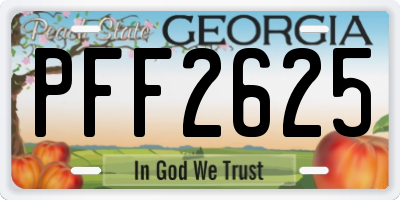GA license plate PFF2625