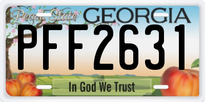 GA license plate PFF2631