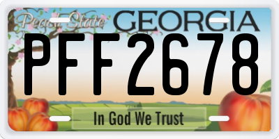 GA license plate PFF2678