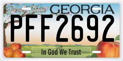 GA license plate PFF2692