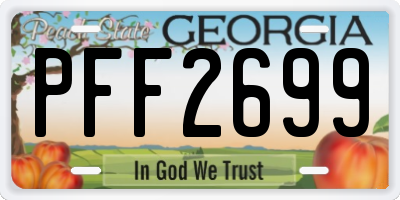 GA license plate PFF2699