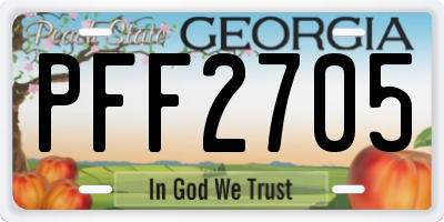 GA license plate PFF2705