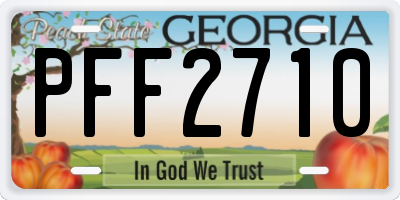 GA license plate PFF2710