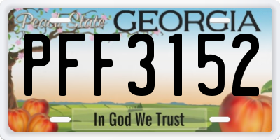 GA license plate PFF3152
