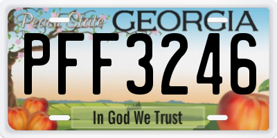 GA license plate PFF3246