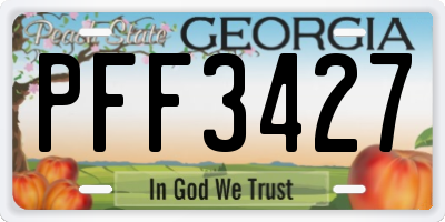GA license plate PFF3427