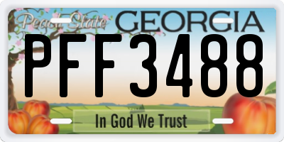 GA license plate PFF3488